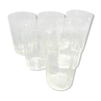 Set of 6 chiseled glasses