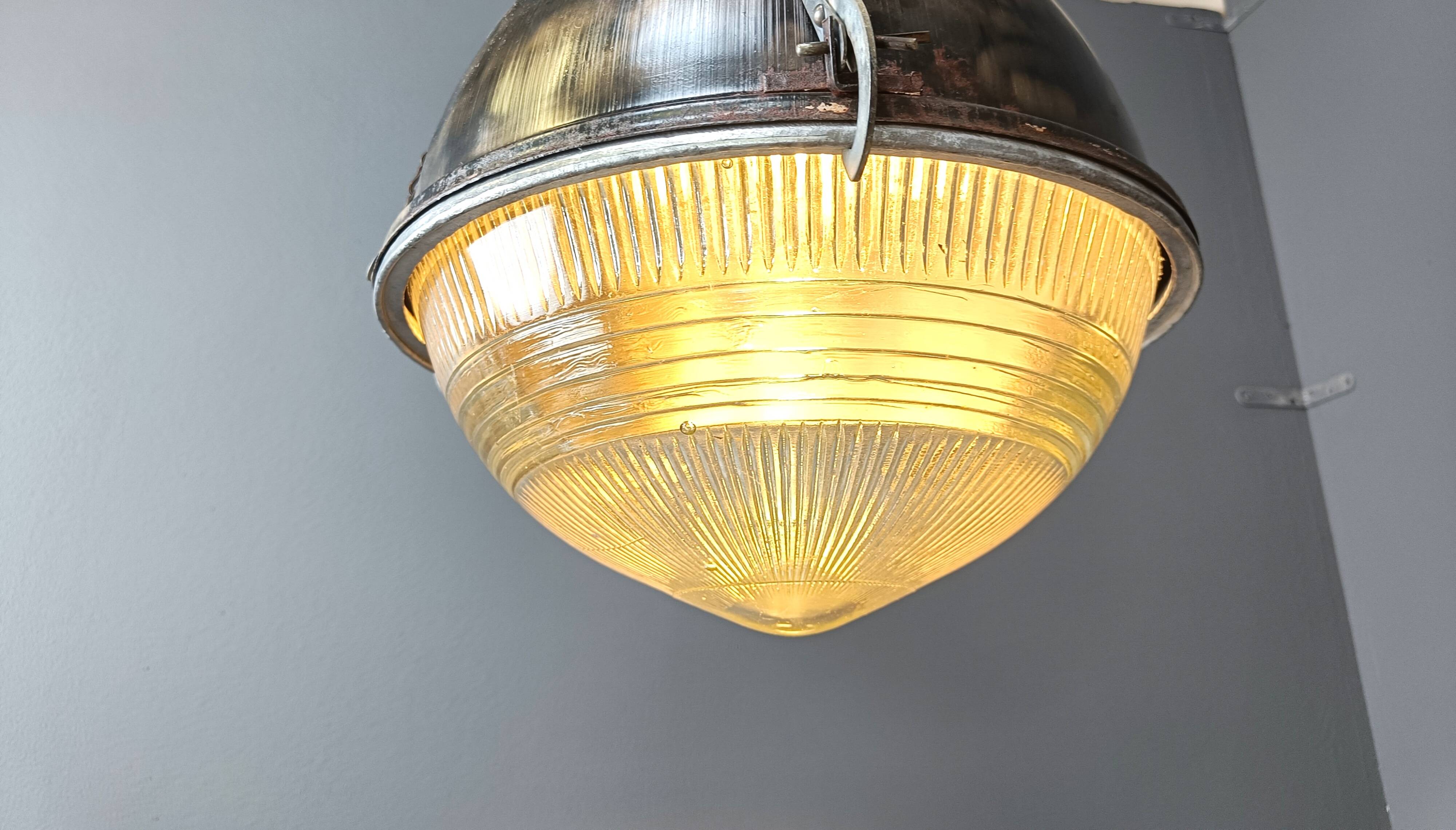 Industrial 'Ball' Lamps with Glass, 1930s