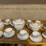 Exceptional Tea/Coffee Service Limoges – E. Galtier – 27 pieces – Fine Gold –