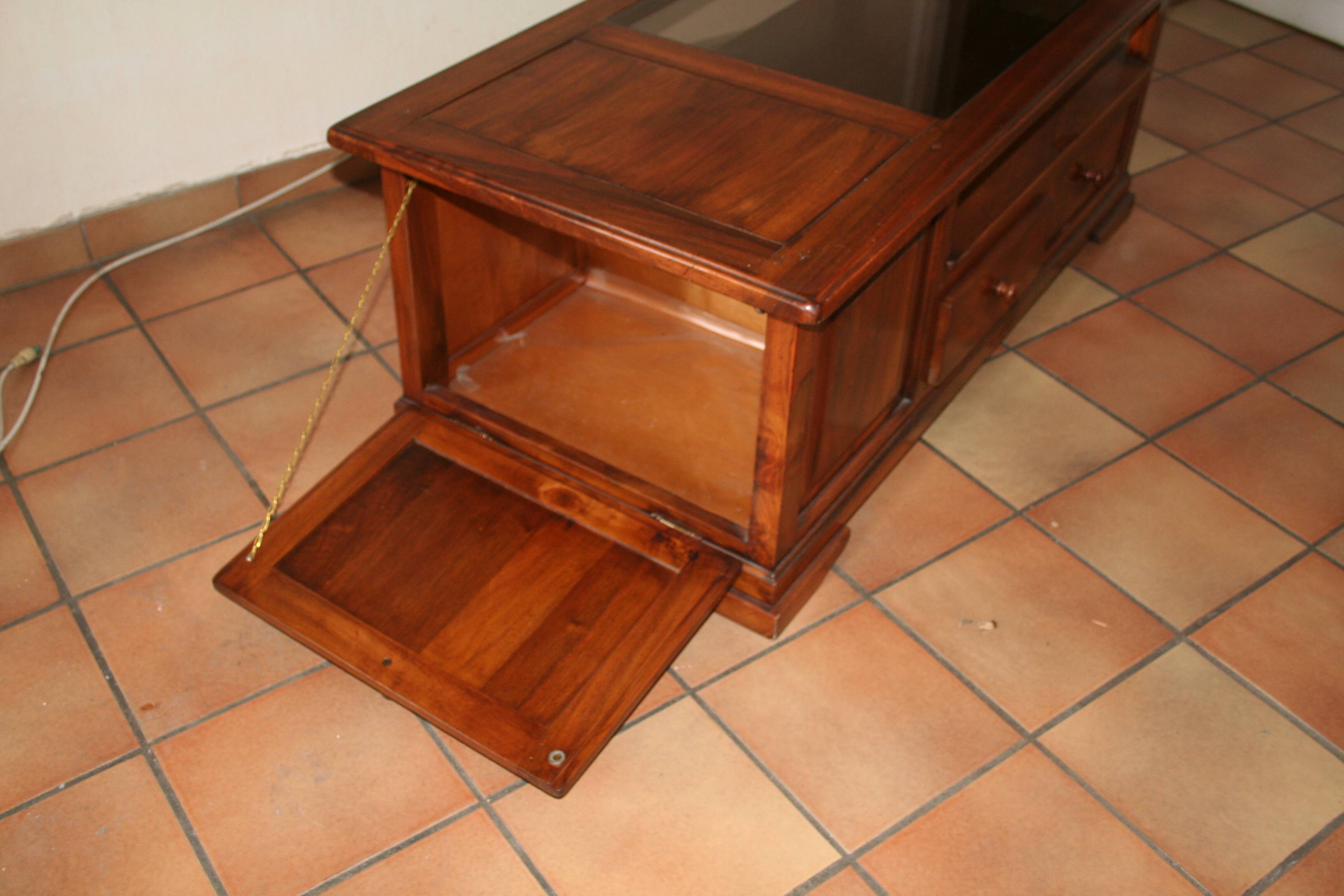 Solid wood coffee table signed "Doussiere"