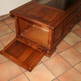 Solid wood coffee table signed "Doussiere"