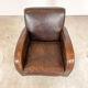 Vintage Sheep leather wagon wheel clubchair Holten