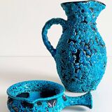 Mid-Century Blue Ceramics by Charles Cart ¨Emaux des Glaciers¨, France, 1960s