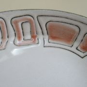Plat de service ovale en grès de niderviller.modèle maille vintage