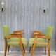 Pair of vintage bridge armchairs 1950s designer compass feet