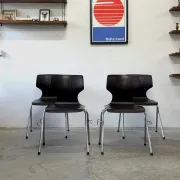 Ensemble de 4 chaises empilables, Pagwood (Pagholz), Allemagne, années 1960/70.