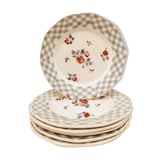 6 flat Digoin Bastia earthenware plates