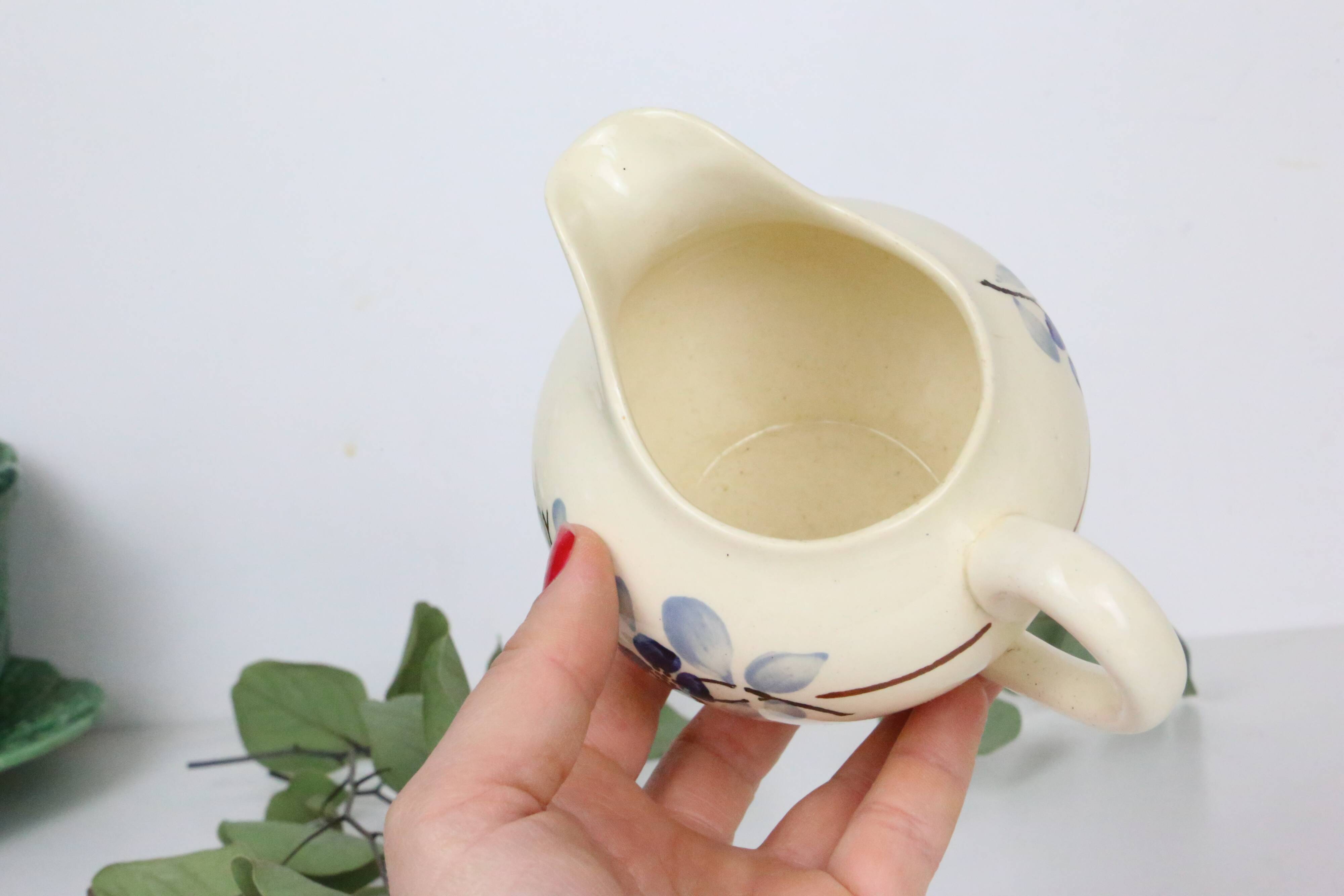 Saucière Sarreguemines - vintage français - petit pot faïence