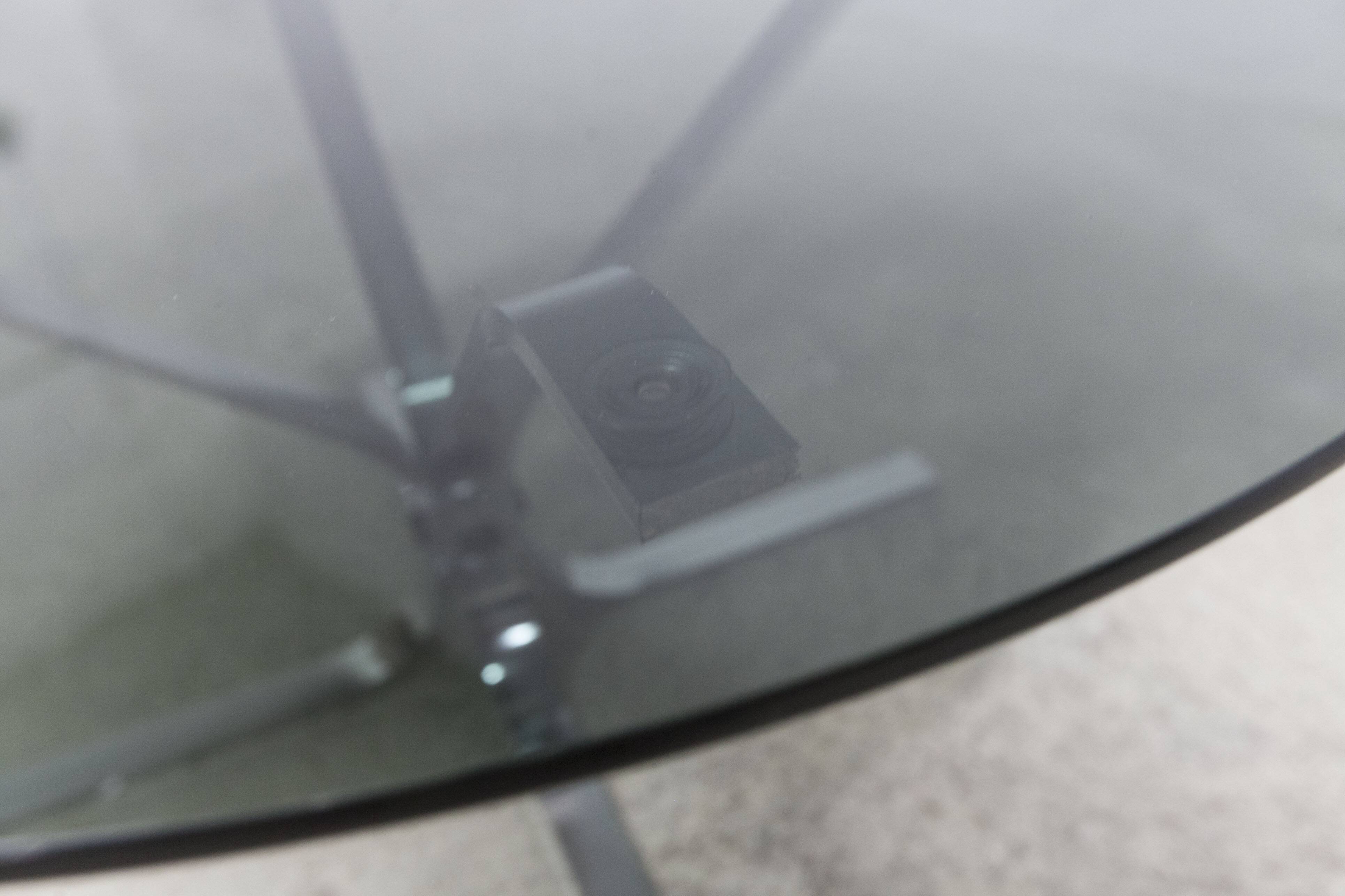 1970s space age round coffee table with smoked glass