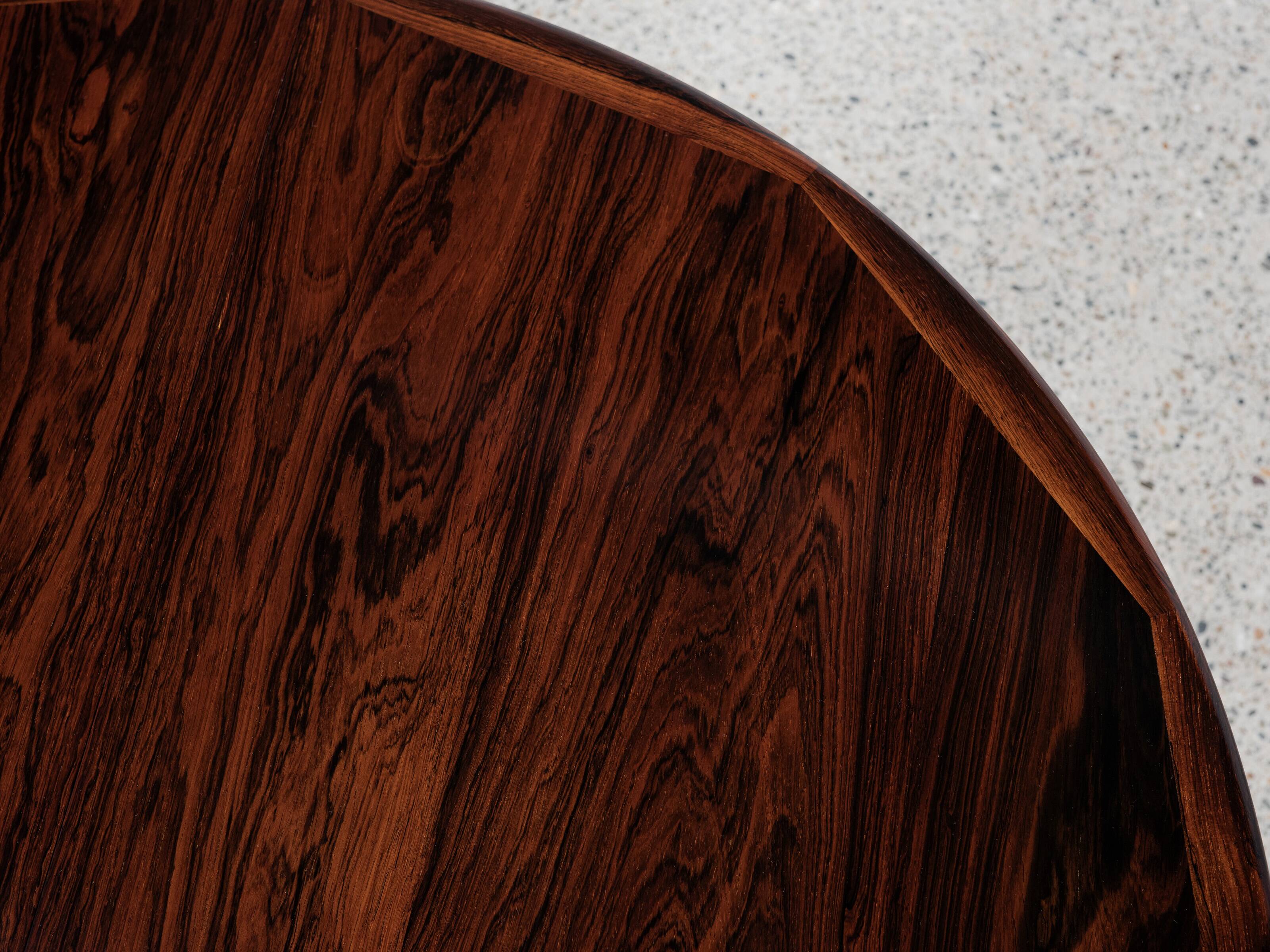 Midcentury Danish extendable round dining table in rosewood by VV Møbler 1960s