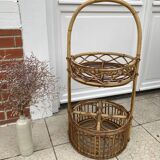 Vintage rattan bar server