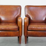 Set of 2 armchairs made of sheep leather