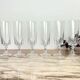 6 crystal champagne flutes from Cristal D'Arques, Louvre model.