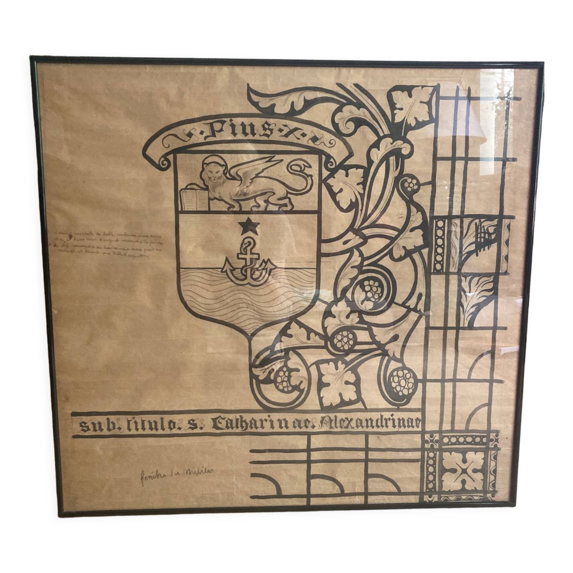 Framed drawing stained glass project