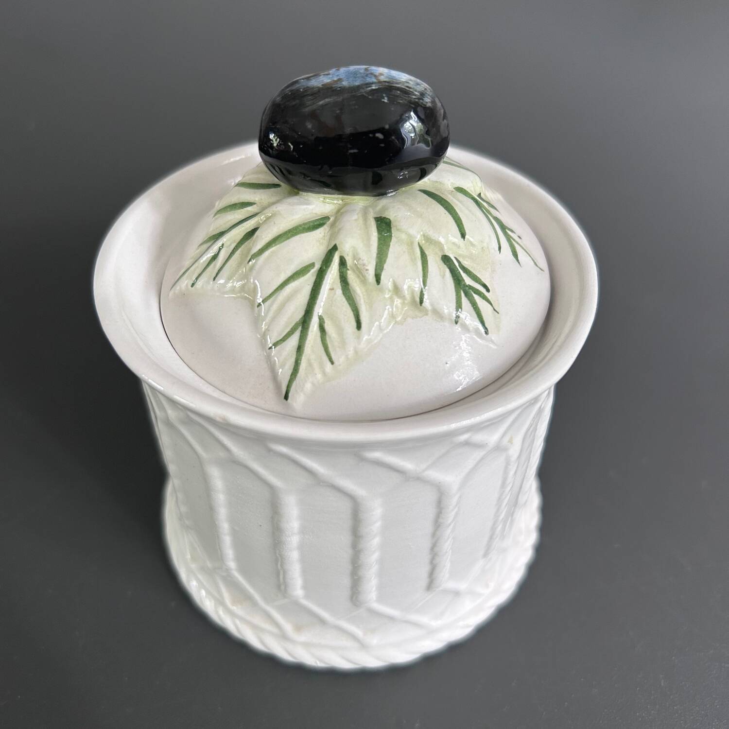 Olive slip sugar bowl