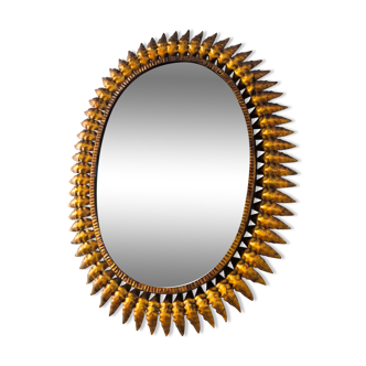Vintage Sun Mirror in gilded metal 1960s