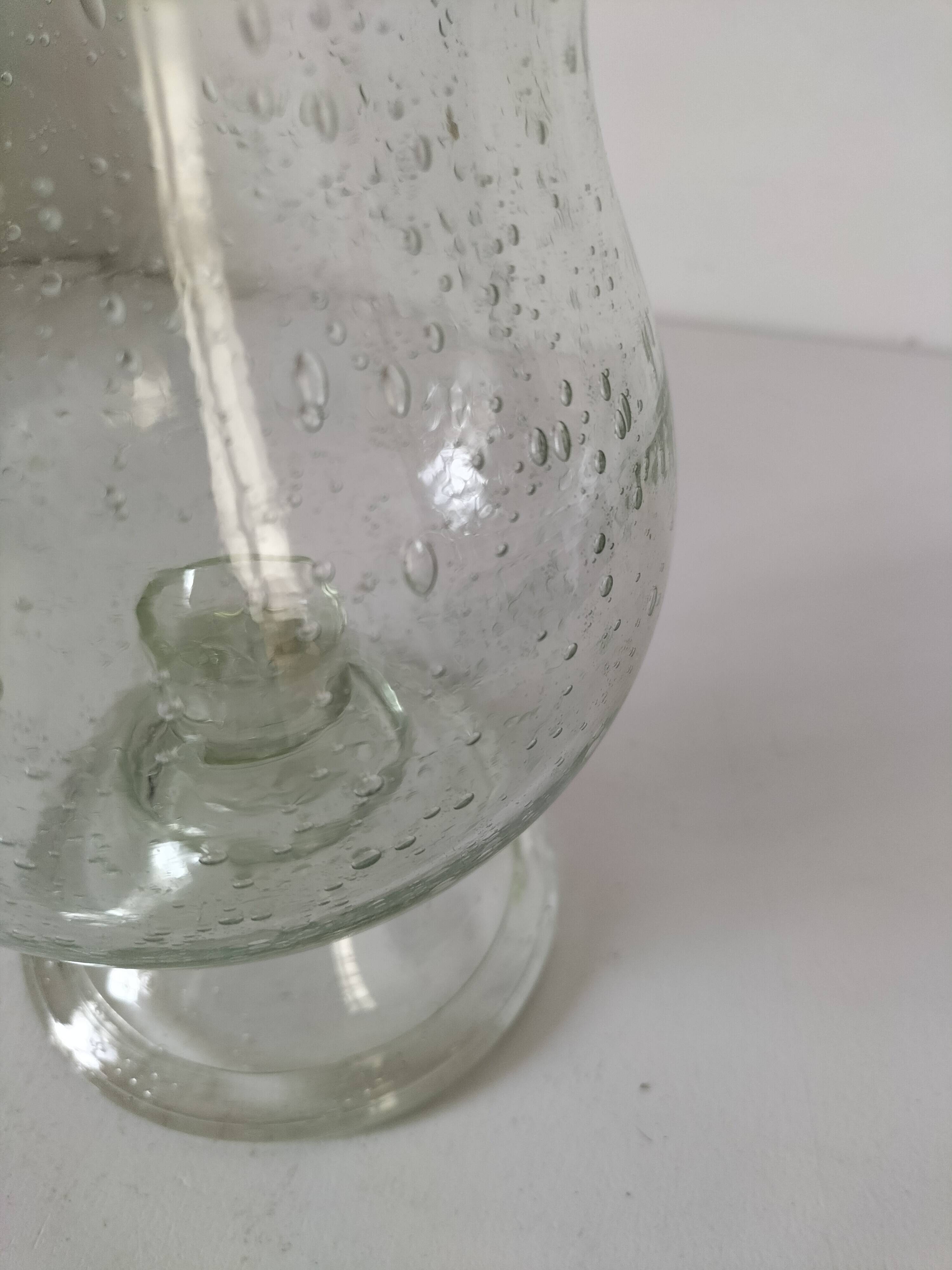 Blown glass bubble photophore, baluster shape – workshop spirit
