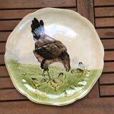 19th century majolica plate Hen and Chicks Choisy Le Roi