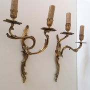 Pair of bronze wall appliques, Louis XV, signed RR