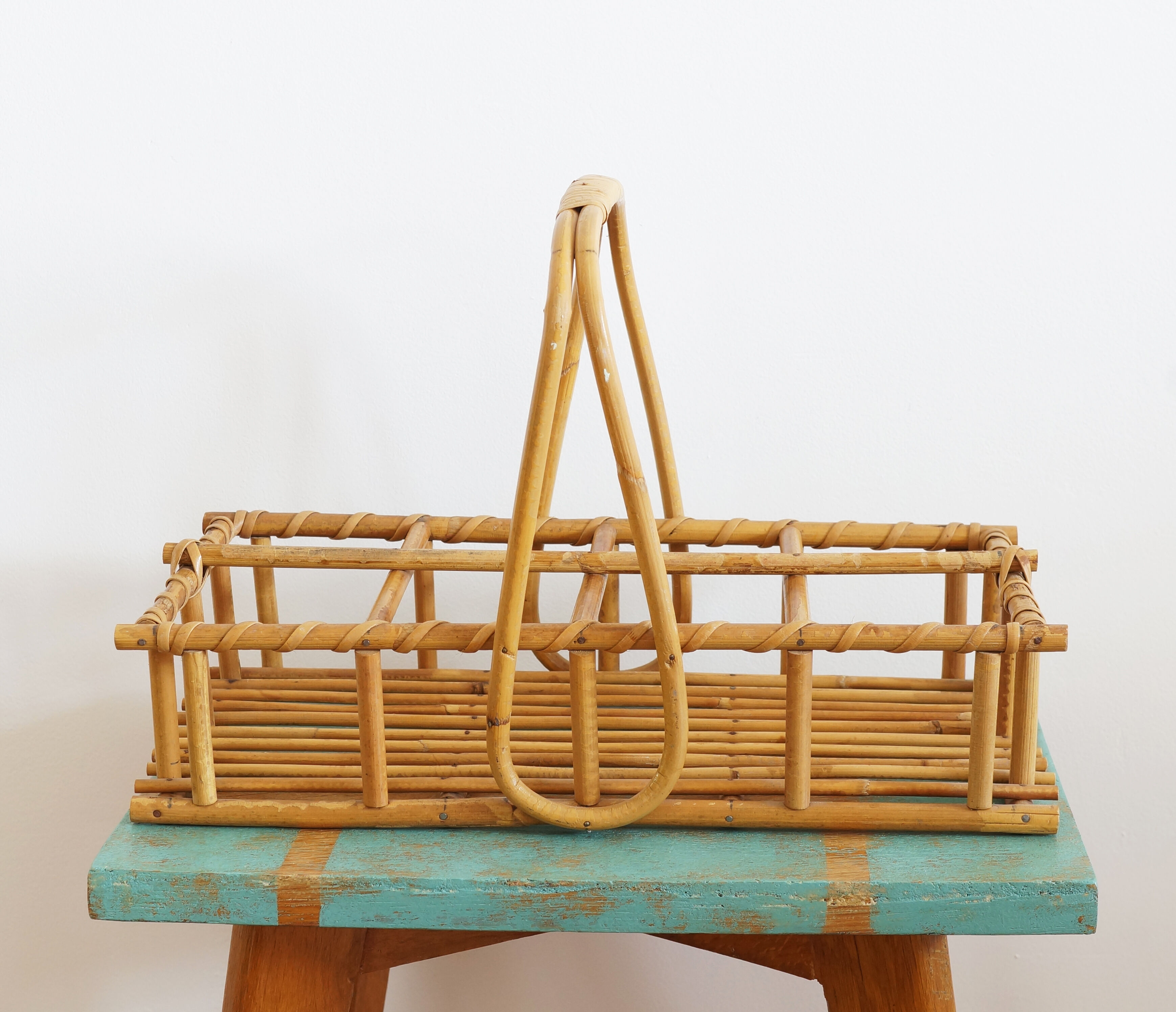 Vintage rattan glass holders