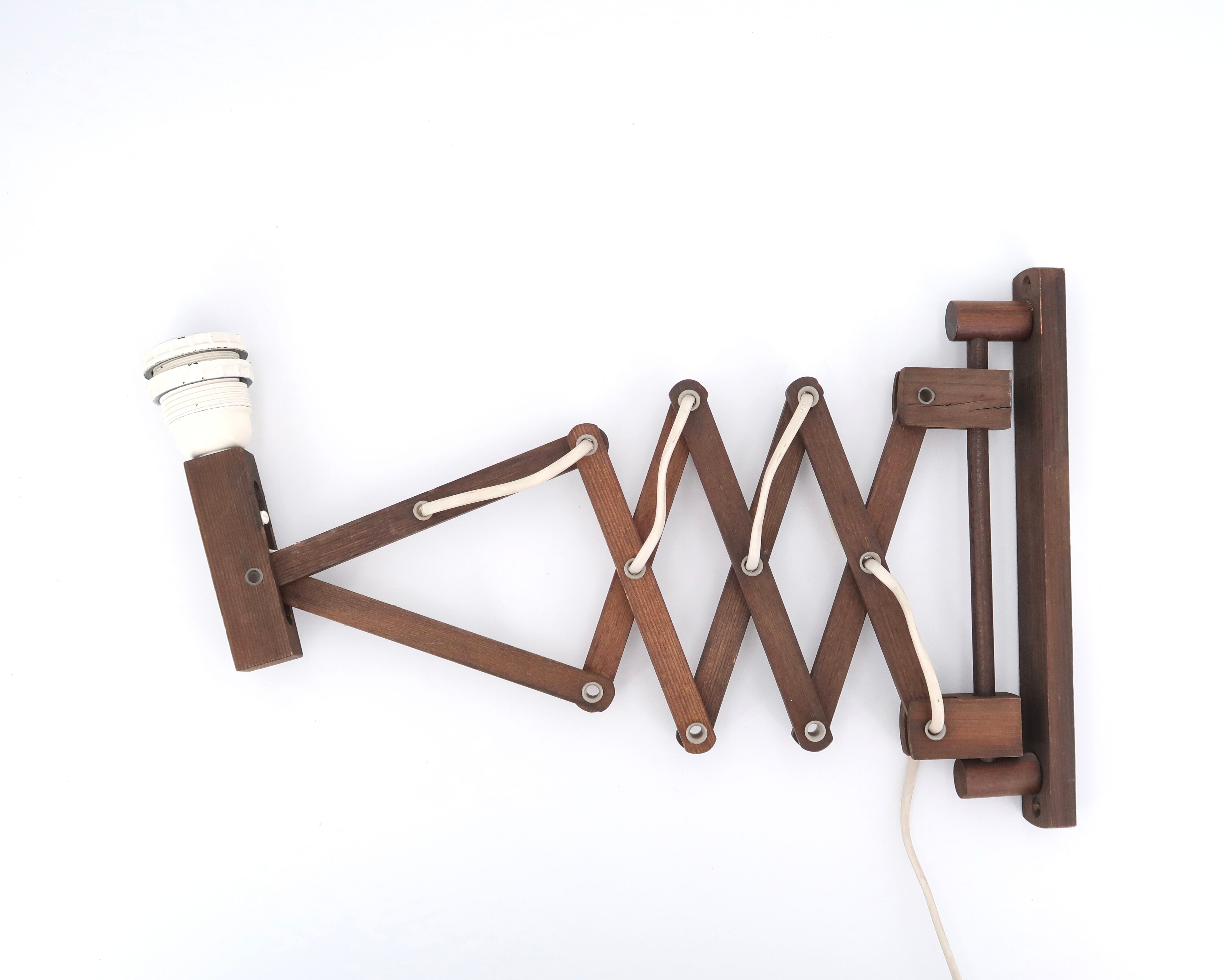 Extendable wooden wall lamp by Translandia, 70s