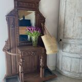 Breton coat rack, old wooden cloakroom