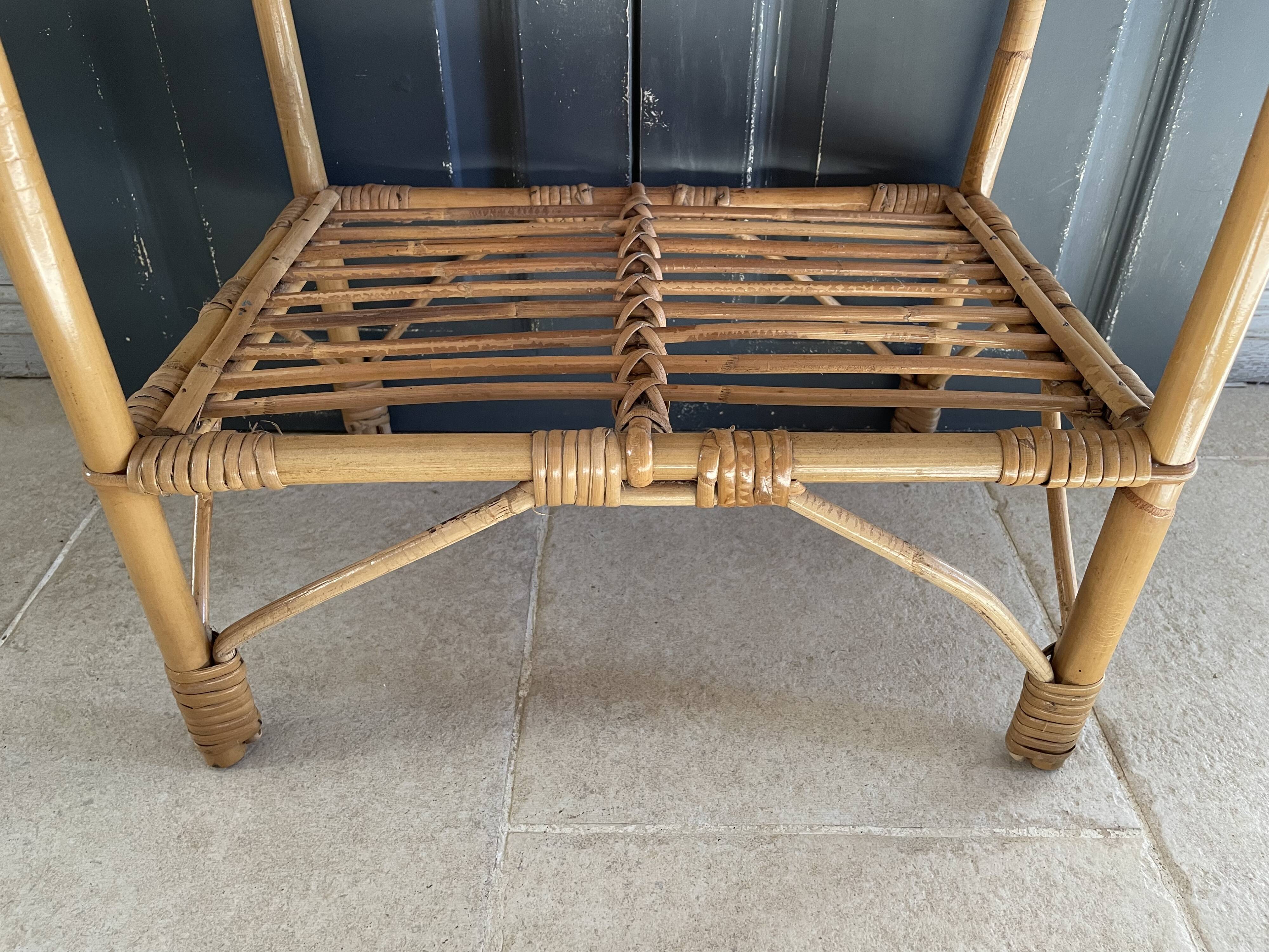 Pair of rattan bedside tables