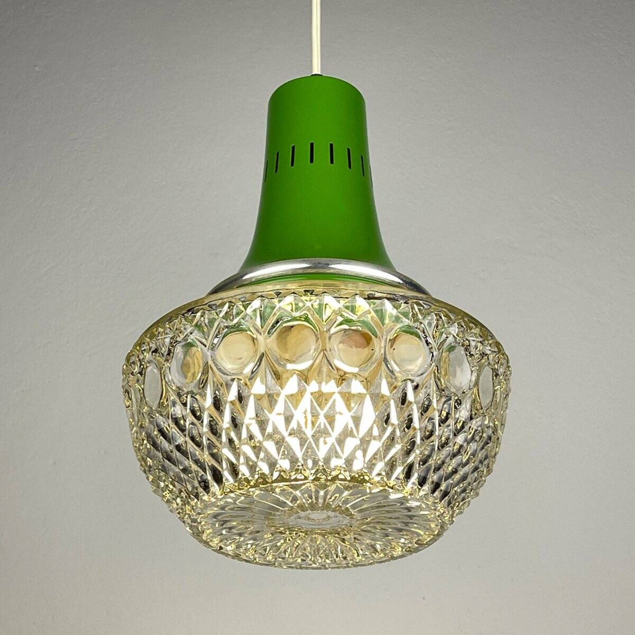 Green suspension light in mid-century style by Targetti Sankey, 1960s.
