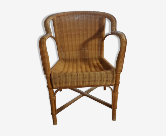 Fauteuil en rotin vintage
