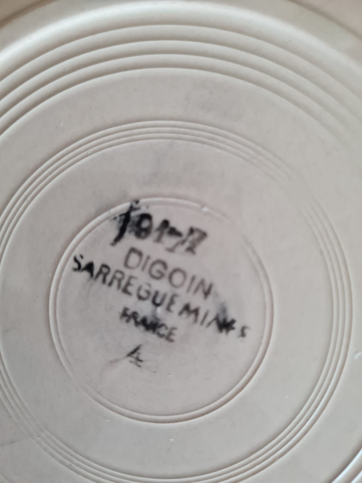 Set of 6 hollow plates Digoin Sarreguemines