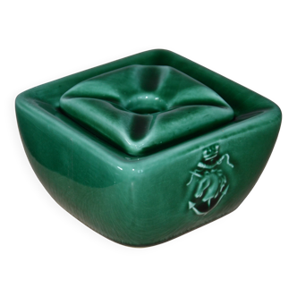 Green ceramic ashtray/trinket dish Proceram Provence