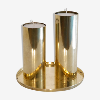 Pair of 1970 Scandinavian brass candlesticks