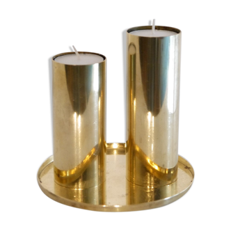 Pair of 1970 Scandinavian brass candlesticks