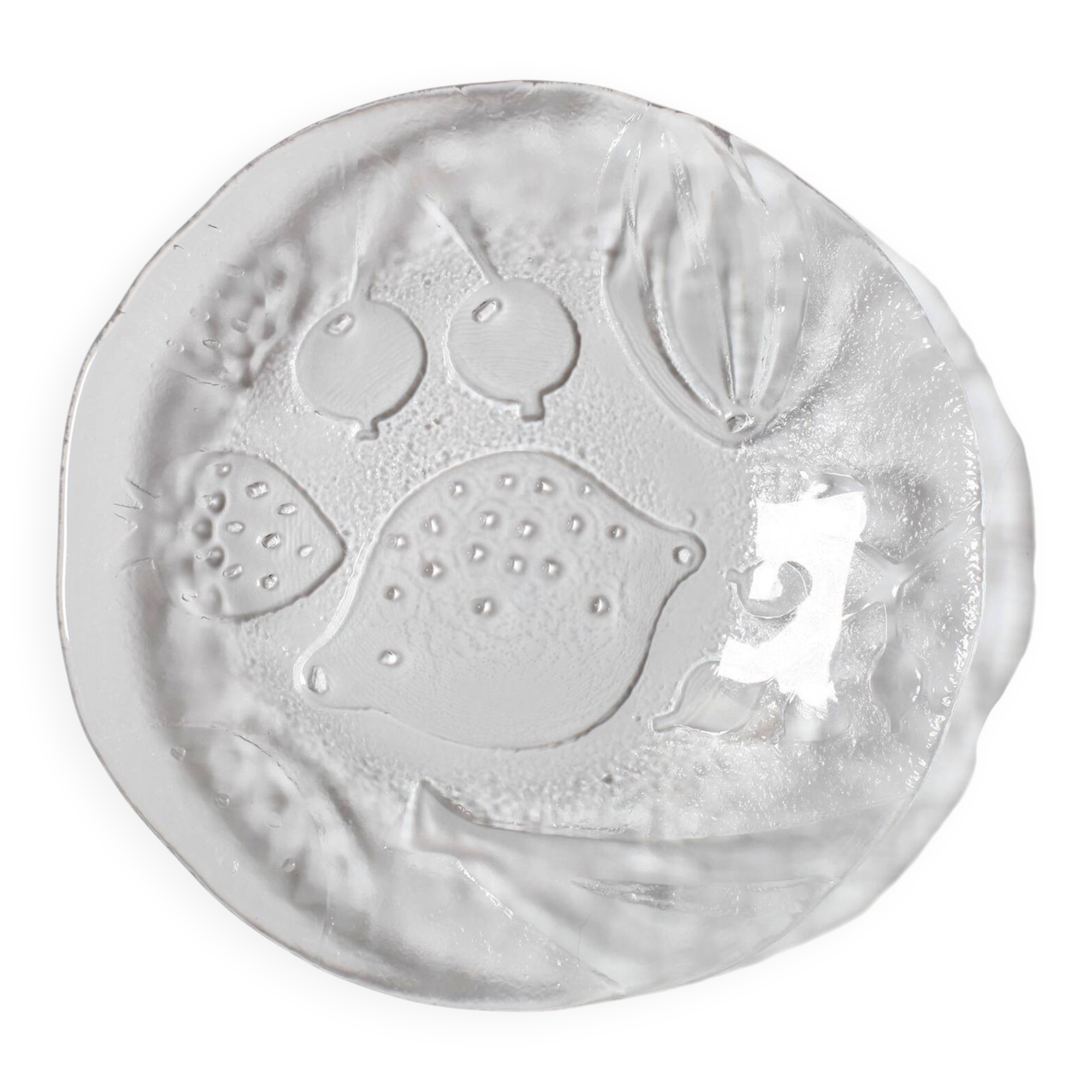 Assiette en verre Kosta Boda vintage : Tropic Fruit Design, Gunnel Sahlin (1989)