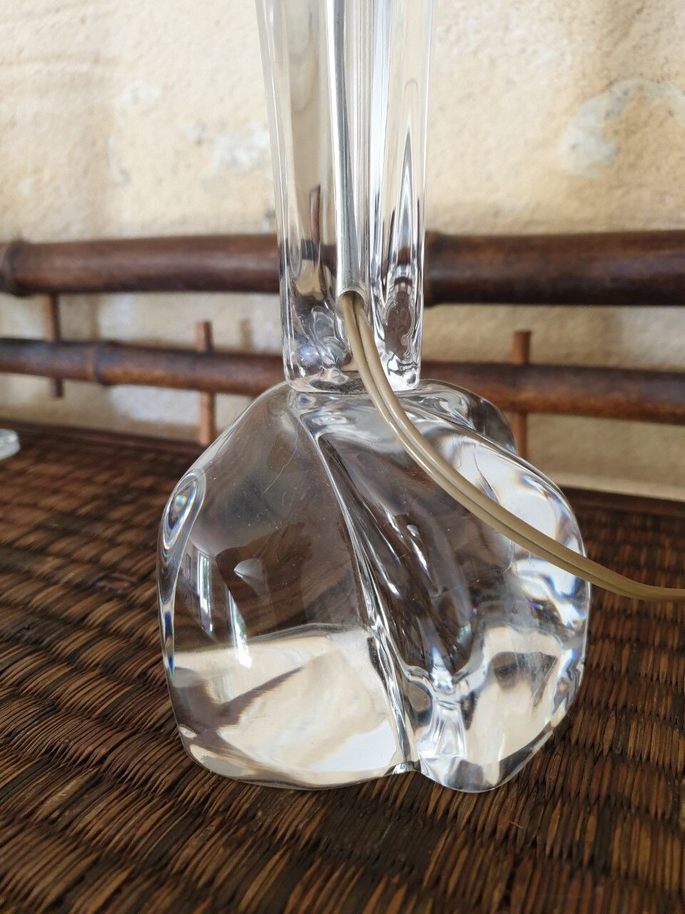 Crystal lamp signed Daum