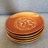 Set of 5 small plates, retro Polish ceramic Pruszkow