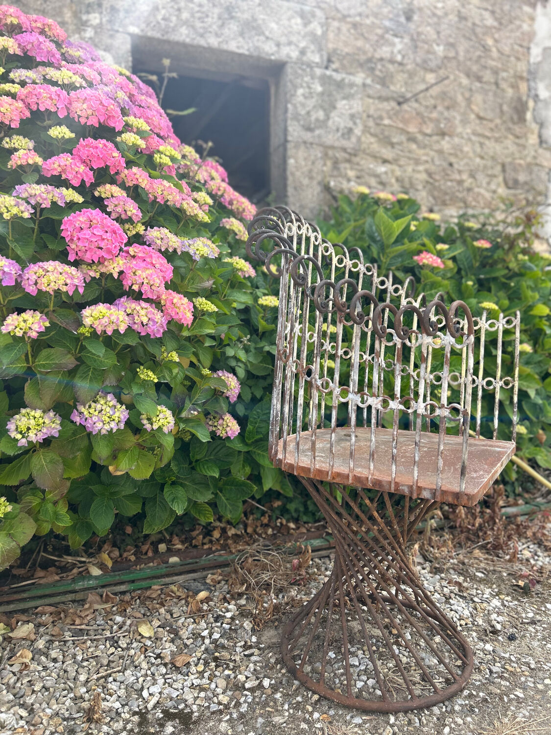 Wrought iron armchair