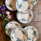 Set of 8 antique deep plates in ironstone, Royat from Sarreguemines.