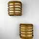 Pair of mid-century rattan wall sconces, 1960s, Italy