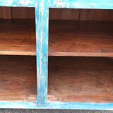 Blue wooden buffet with 2 drawers and 2 doors