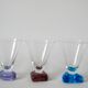 Lot de 5 verres à vin design pieds colorés 1970-1980