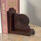 Brutalist carved wooden bookends