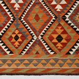 5x10 Red & Orange Tribal Handmade Kilim Rug, 165x317Cm