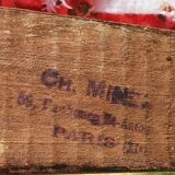 Canape and 2 armchairs art deco red velvet