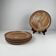 Set of 4 brutalist terracotta plates, brown/red tone, 1970