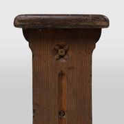 Rustic French Bench in Oak with Carvings and Nice Patina, 1850s
