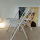 Suite de 3 chaises pliantes Talin en métal blanc, Italie années 70
