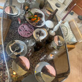 Vintage mid-century chrome and smoked glass table.