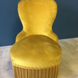 Set of 2 old gold toad armchairs
