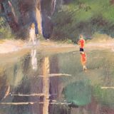 Huile sur panneau de 1946 signée L. Steiner